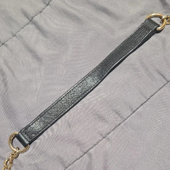 Vince Camuto Black Suede Leather Shoulder Bag with Gold Chain - Picture 11 of 16